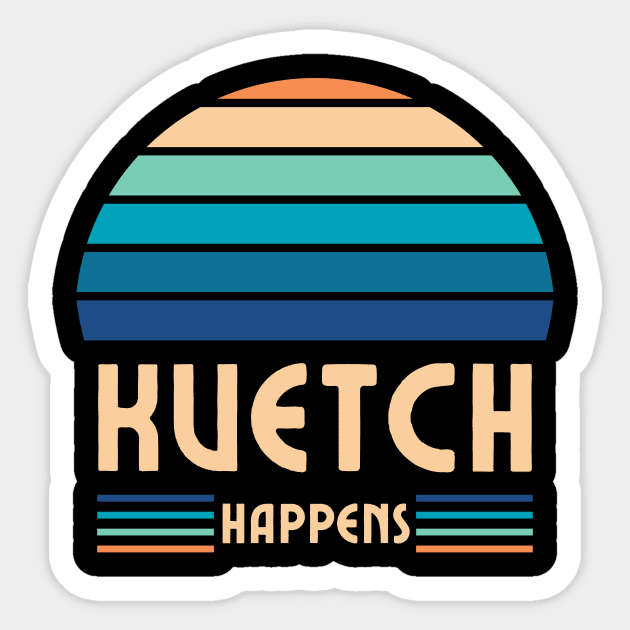 Kvetch Happens, Jewish Humor, Funny Yiddish, Retro Sunset Sticker by ProPod